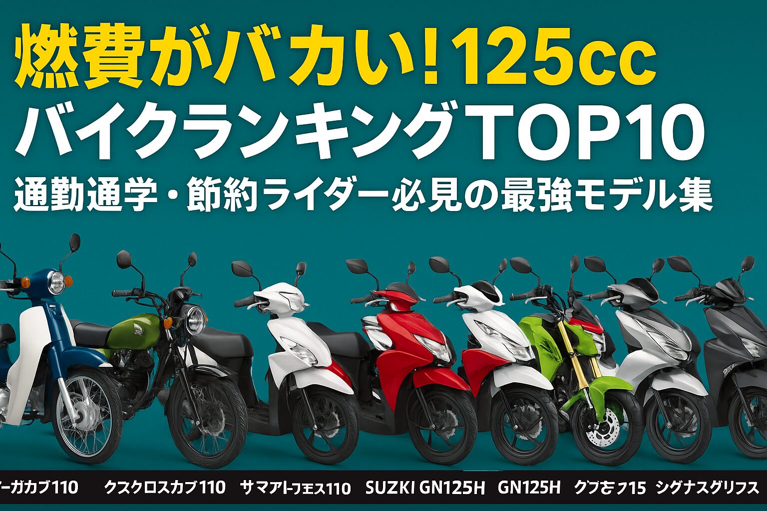 燃費がバカ良い！125ccバイクランキングTOP10