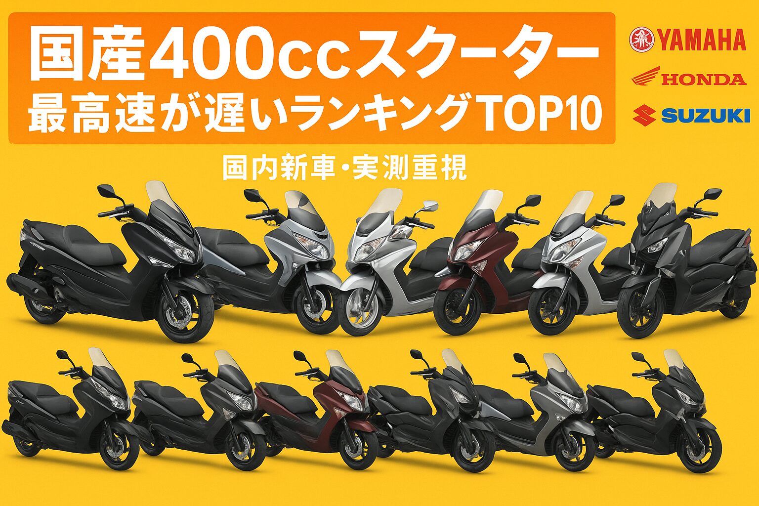 【実測値で比較】国産400ccスクーター最高速が遅いランキングTop10を徹底比較｜最高速が控えめな順に10台を解説