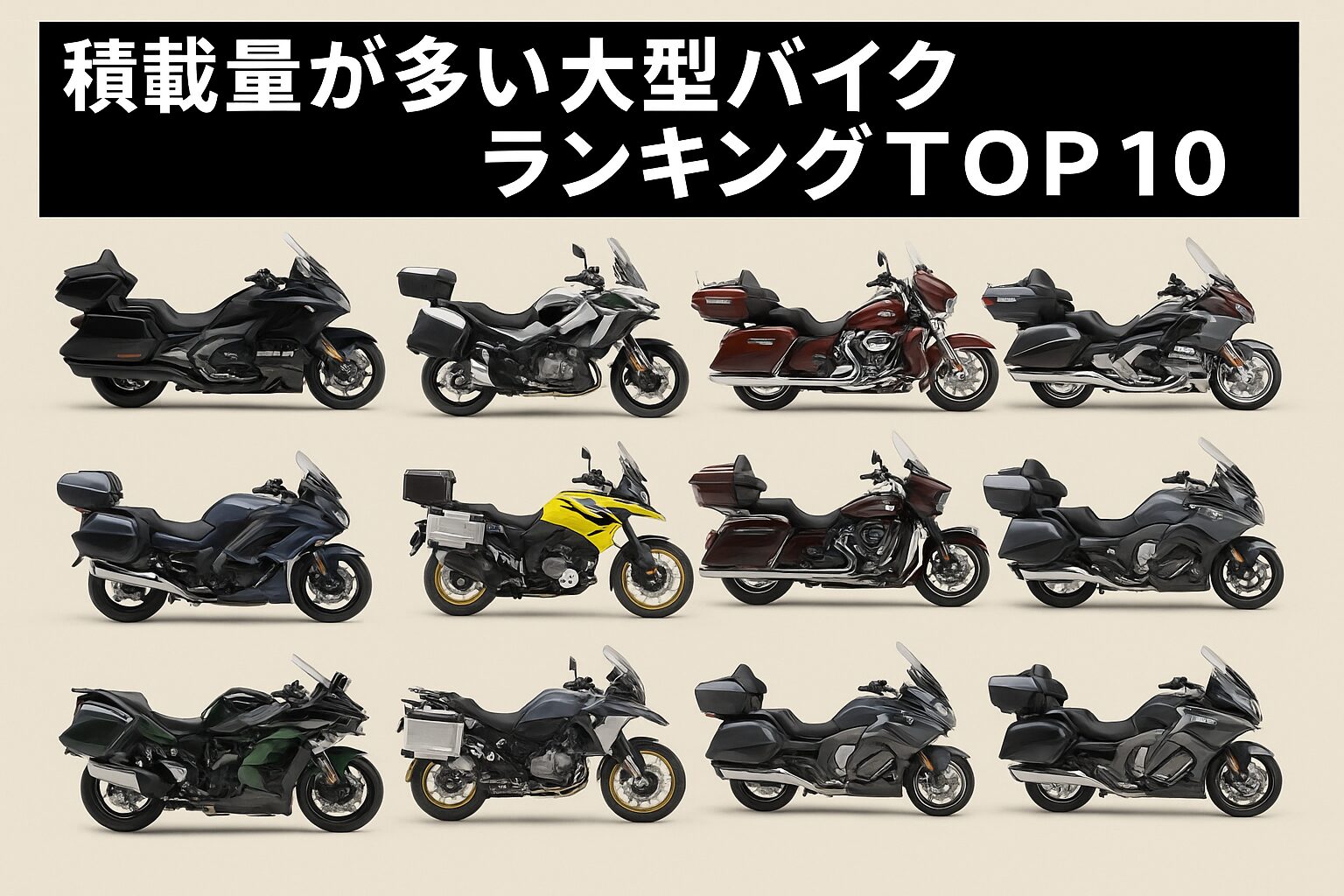 積載量が多い大型バイクランキングTOP10