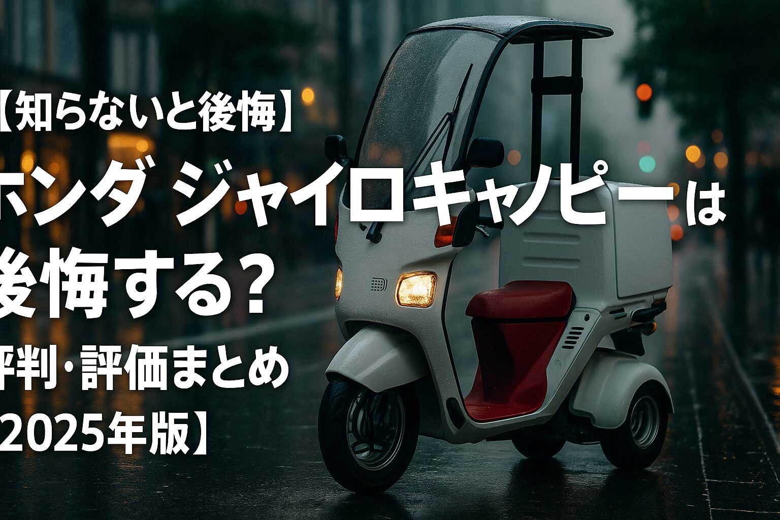 【知らないと後悔】ホンダ ジャイロキャノピーは後悔する？評判・評価まとめ｜デリバリー最強の三輪スクーター【2025年版】