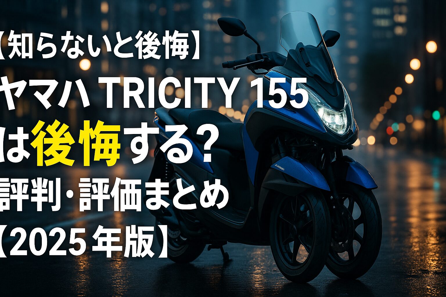 【知らないと後悔】ヤマハ TRICITY 155は後悔する？評判・評価まとめ｜三輪の安定感×通勤快適【2025年版】