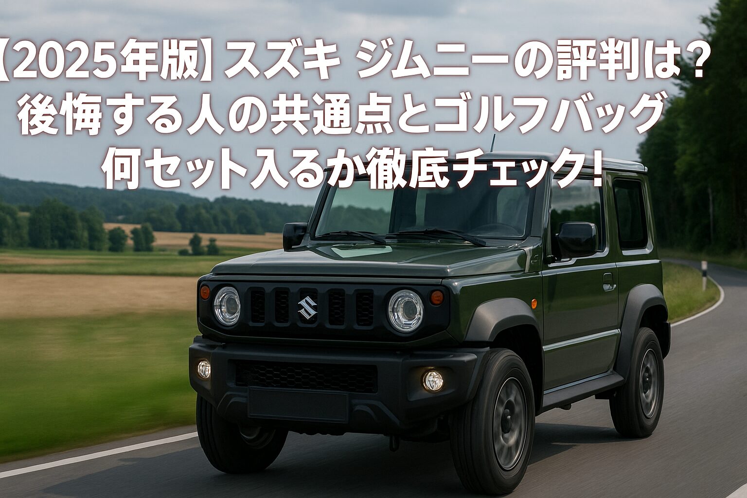 【2025年版】スズキ ジムニーの評判は？後悔する人の共通点とゴルフバッグ何セット入るか徹底チェック！