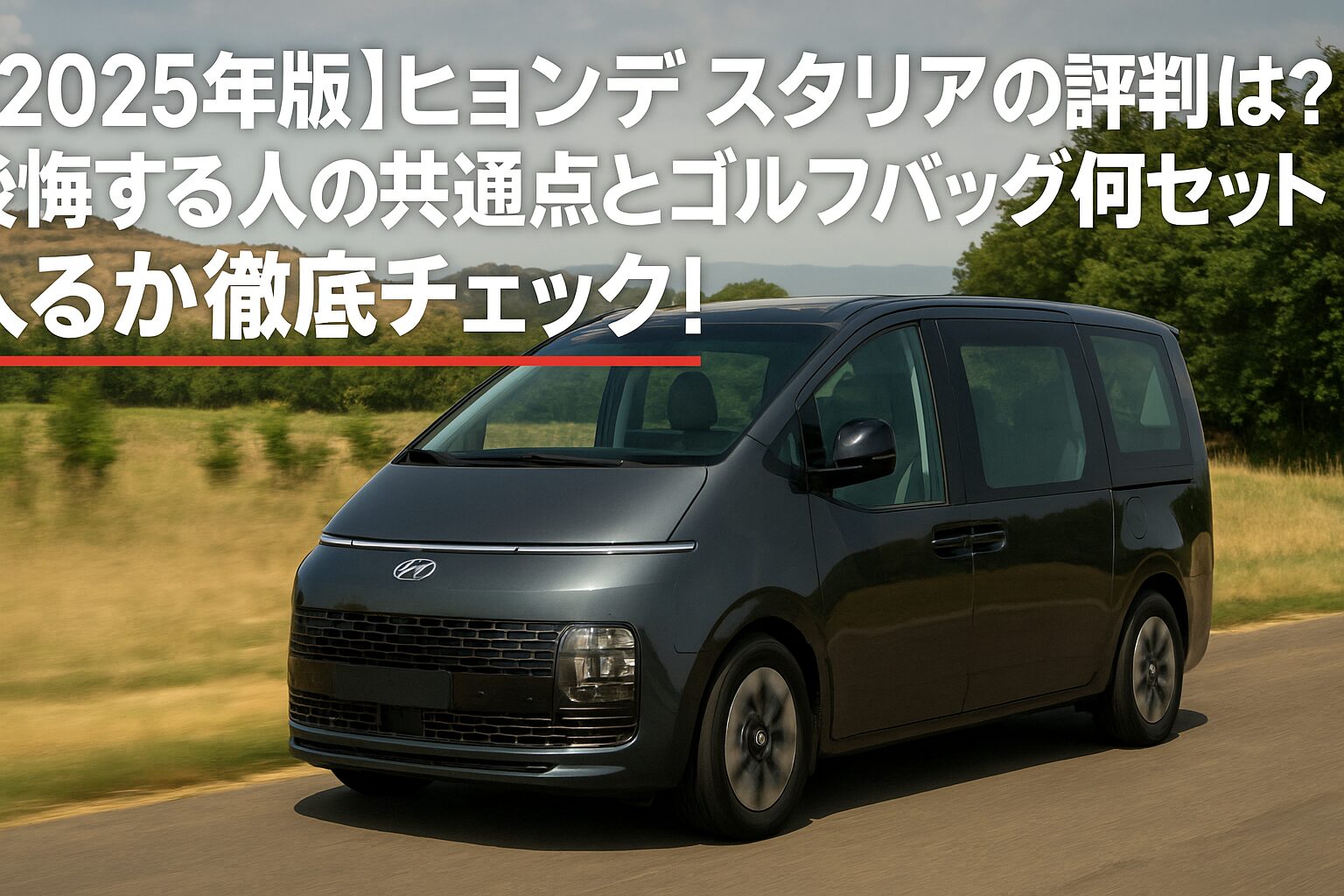 【2025年版】ヒョンデ スタリアの評判は？後悔する人の共通点とゴルフバッグ何セット入るか徹底チェック！