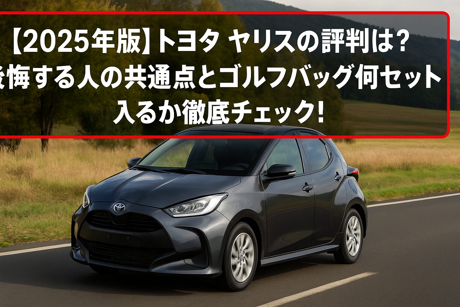 【2025年版】トヨタ ヤリスの評判は？後悔する人の共通点とゴルフバッグ何セット入るか徹底チェック！