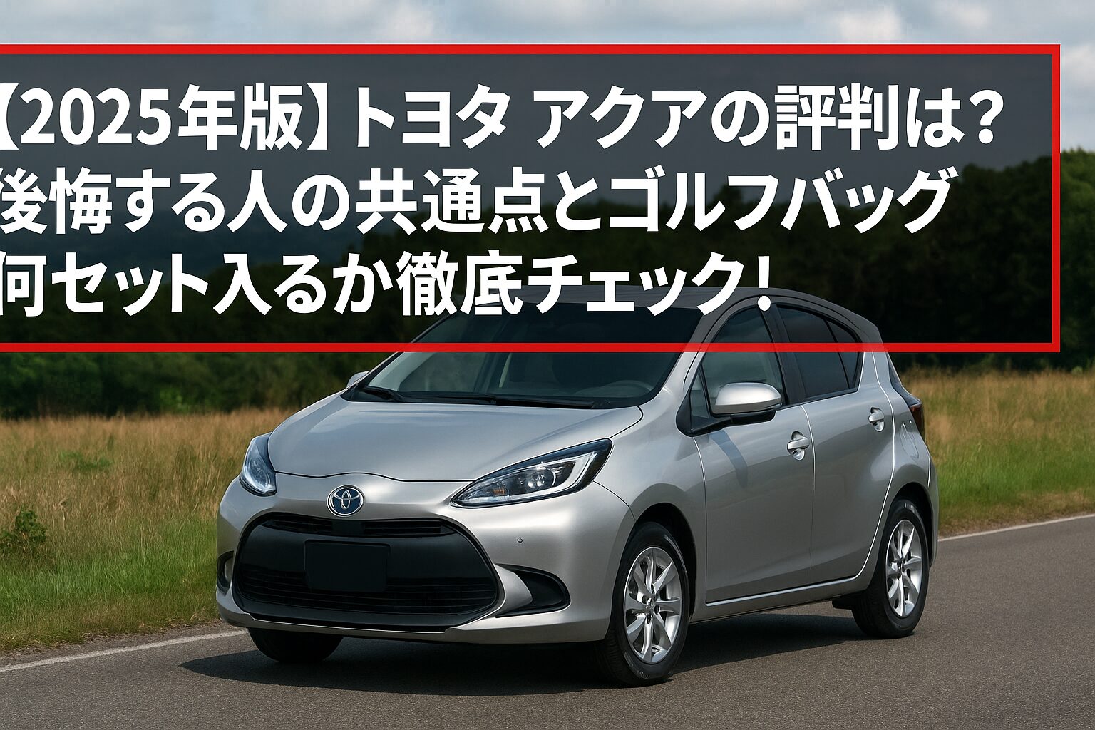 【2025年版】トヨタ アクアの評判は？後悔する人の共通点とゴルフバッグ何セット入るか徹底チェック！