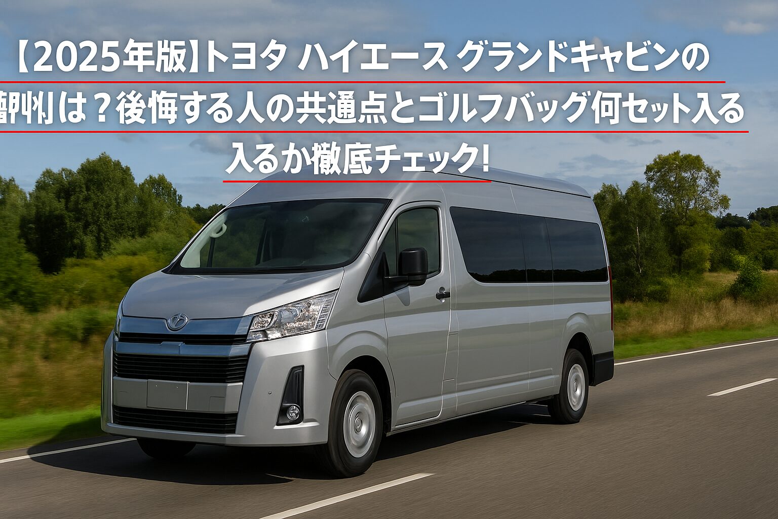 【2025年版】トヨタ ハイエース グランドキャビンの評判は？後悔する人の共通点とゴルフバッグ何セット入るか徹底チェック！