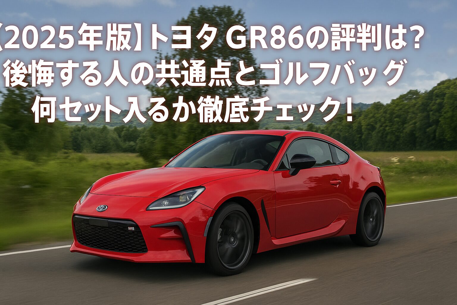 【2025年版】トヨタ GR86の評判は？後悔する人の共通点とゴルフバッグ何セット入るか徹底チェック！