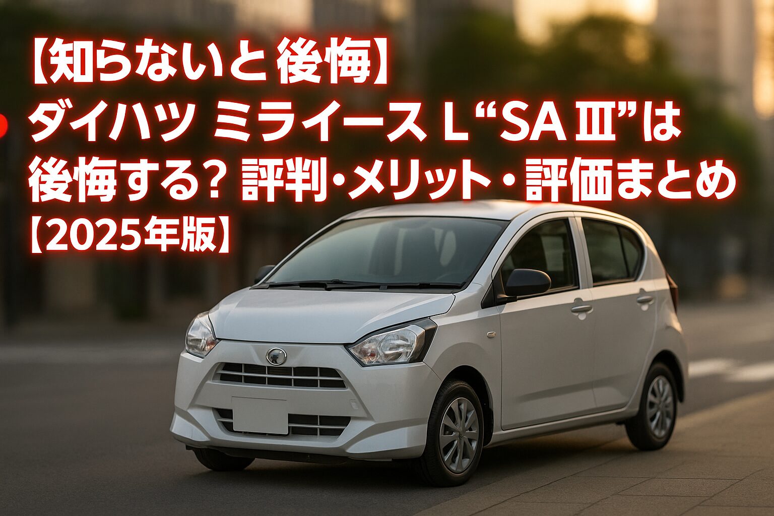 【知らないと後悔】ダイハツ ミライース L“SA Ⅲ”は後悔する？評判・メリット・評価まとめ｜“最小コストで通勤最適”の軽ベーシック【2025年版】
