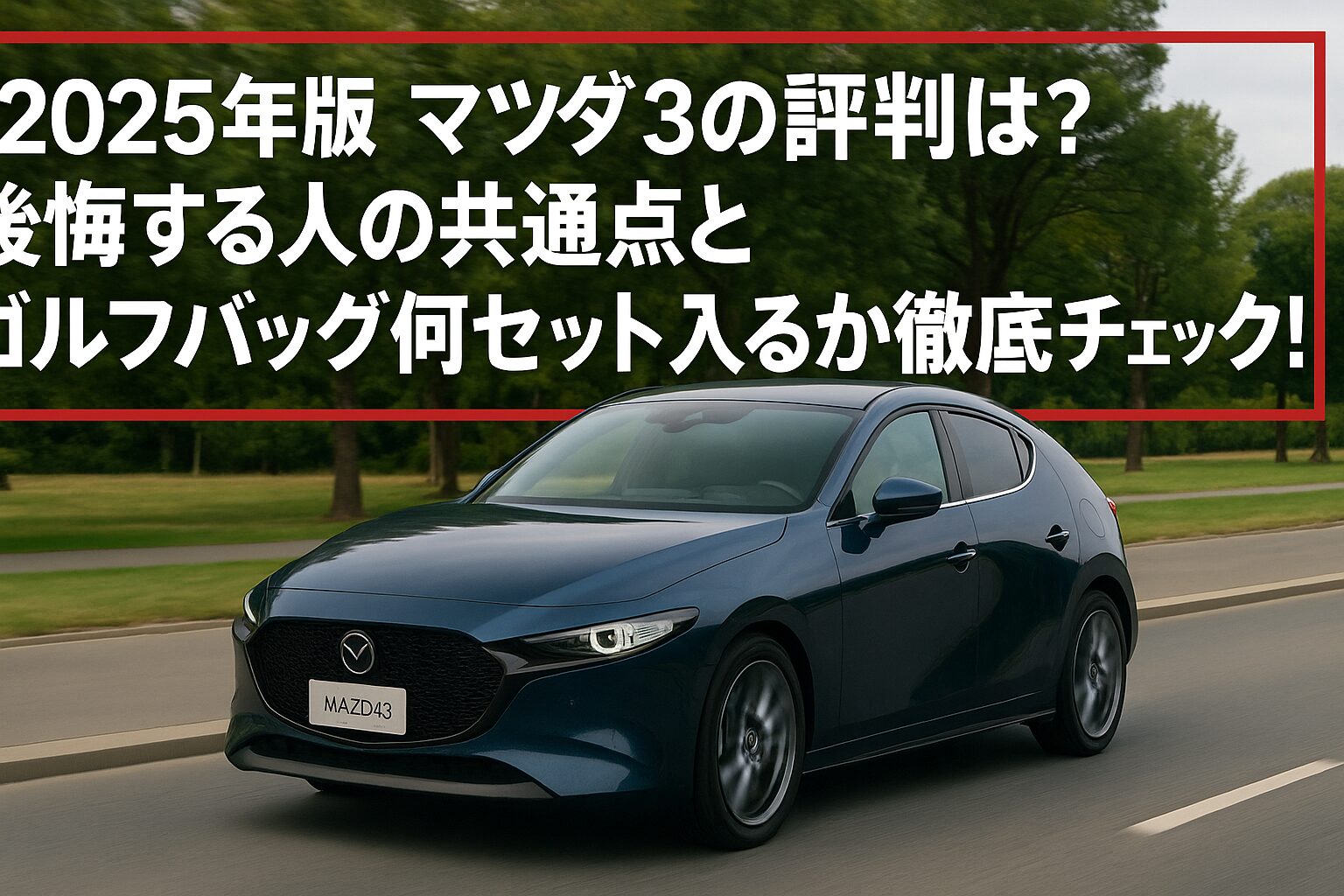 【2025年版】マツダ3の評判は？後悔する人の共通点とゴルフバッグ何セット入るか徹底チェック！