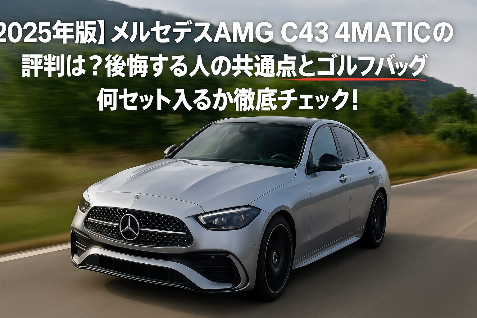 【2025年版】メルセデス AMG C43 4MATIC の評判は？後悔する人の共通点とゴルフバッグ何セット入るか徹底チェック！