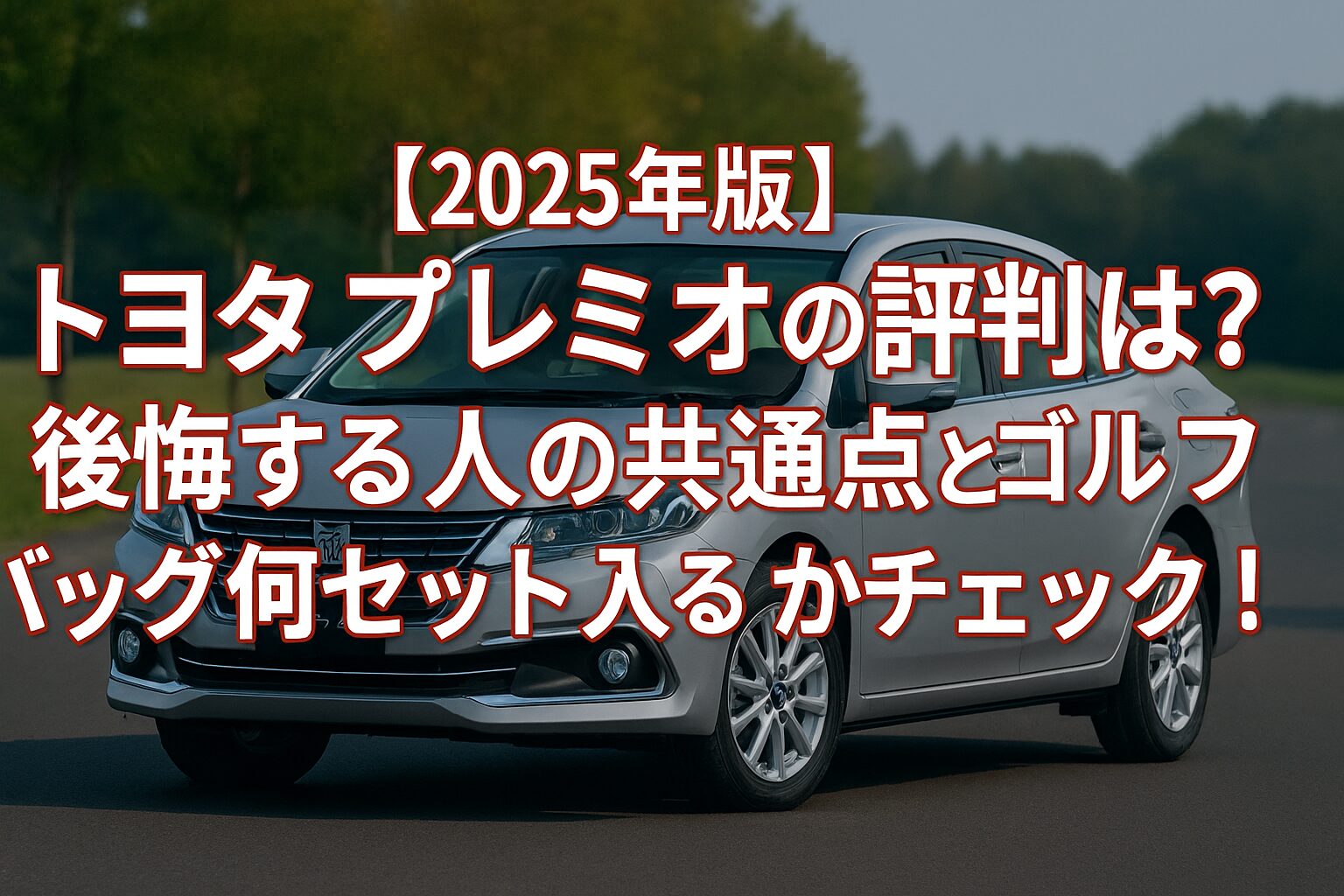 【2025年版】トヨタ プレミオの評判は？後悔する人の共通点とゴルフバッグ何セット入るか徹底チェック！