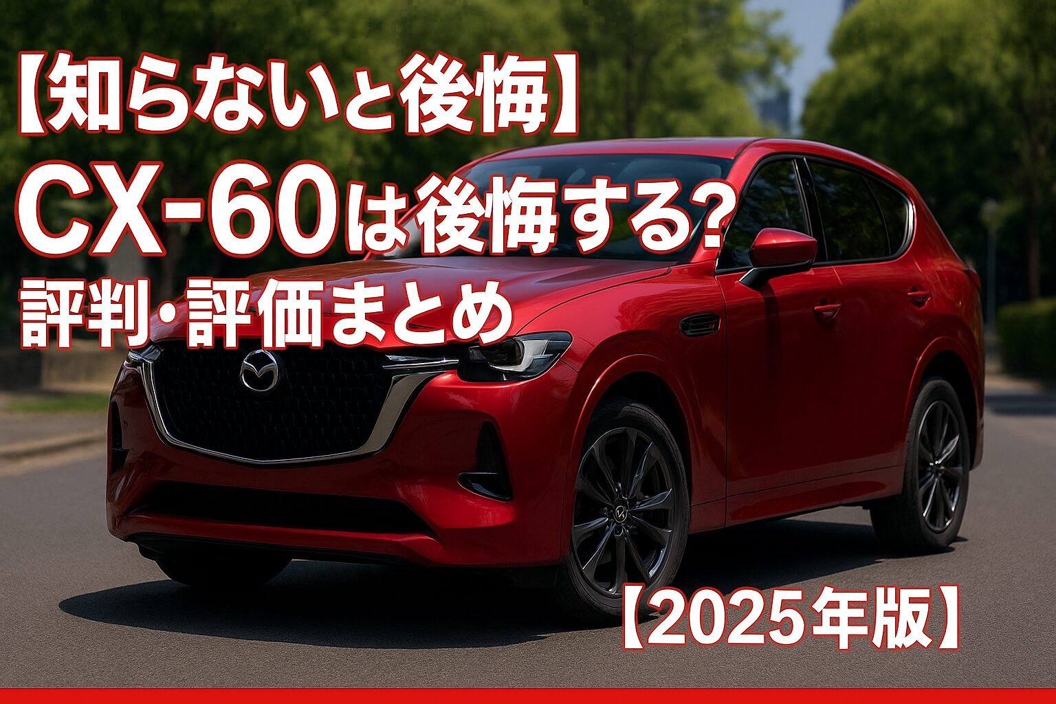 【知らないと後悔】マツダ CX-60は後悔する？評判・評価まとめ｜直6×FRレイアウトの本格プレミアムSUV【2025年版】