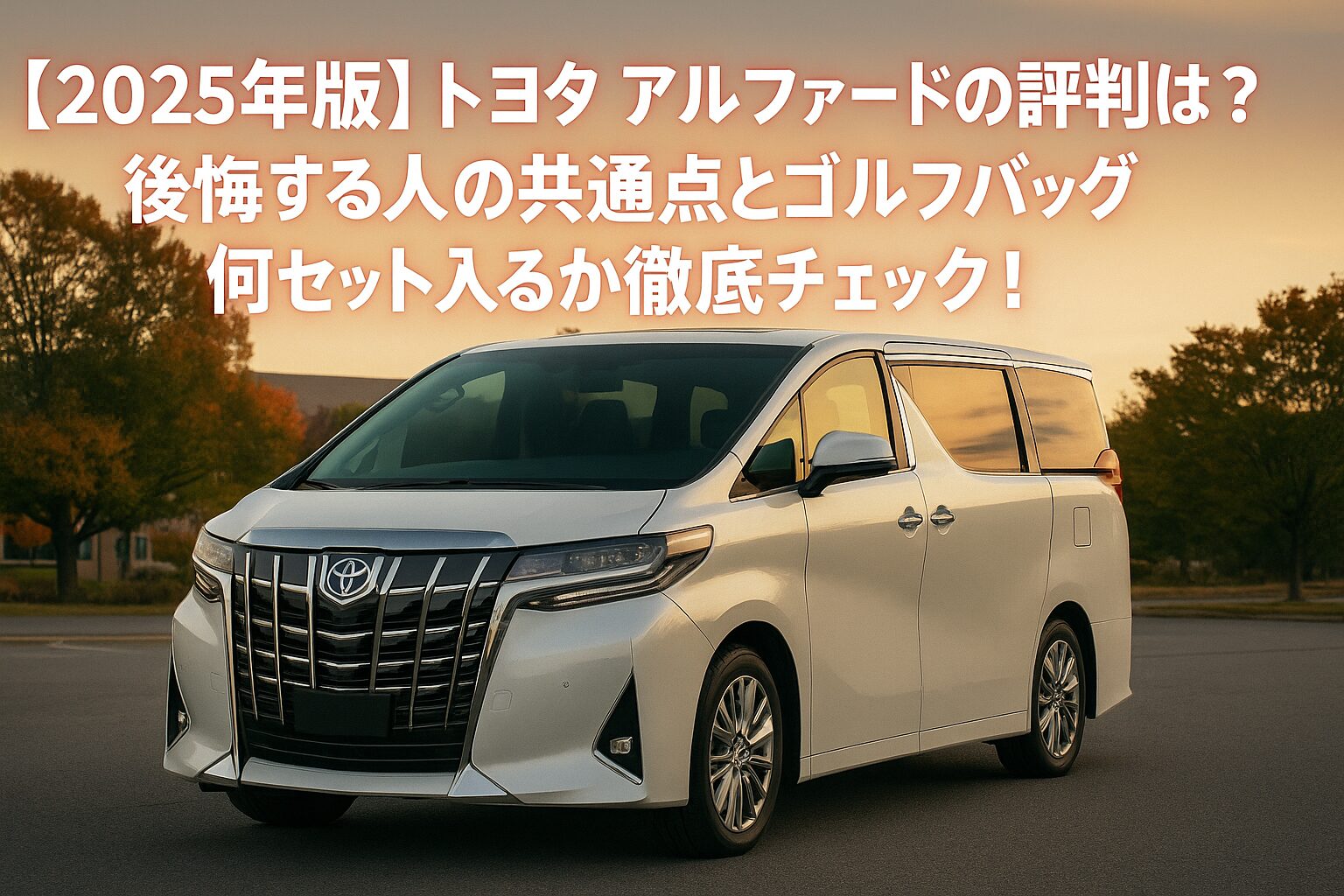 【2025年版】トヨタ アルファードの評判は？後悔する人の共通点とゴルフバッグ何セット入るか徹底チェック！