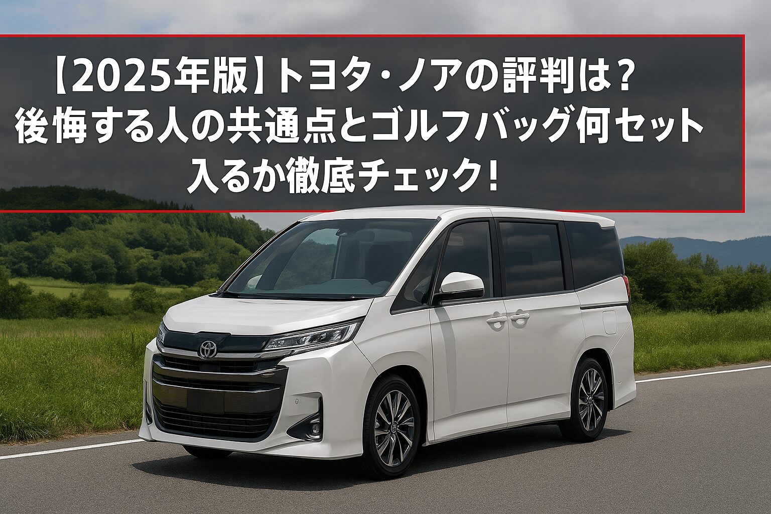 【2025年版】トヨタ・ノアの評判は？後悔する人の共通点とゴルフバッグ何セット入るか徹底チェック！