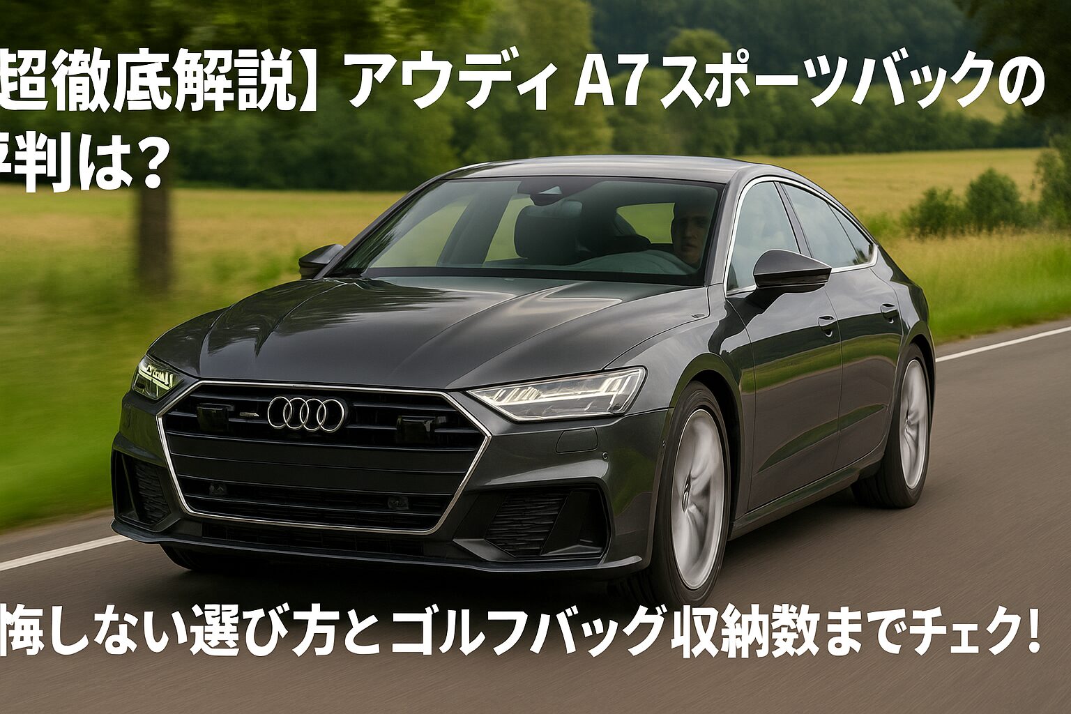 【超徹底解説】アウディ A7 スポーツバックの評判は？後悔しない選び方とゴルフバッグ収納数までチェック！