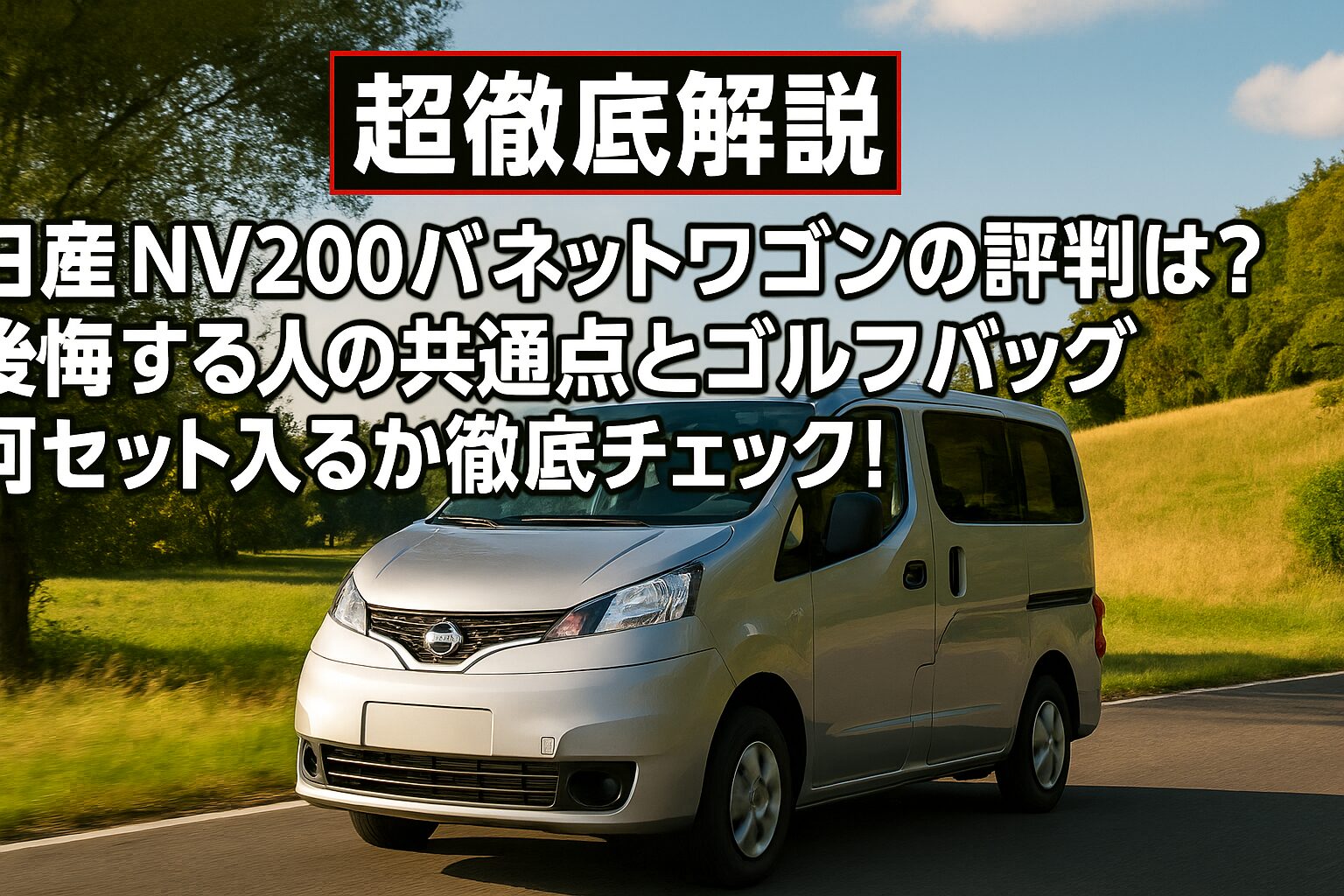 【超徹底解説】日産 NV200バネットワゴンの評判は？後悔する人の共通点とゴルフバッグ何セット入るか徹底チェック！